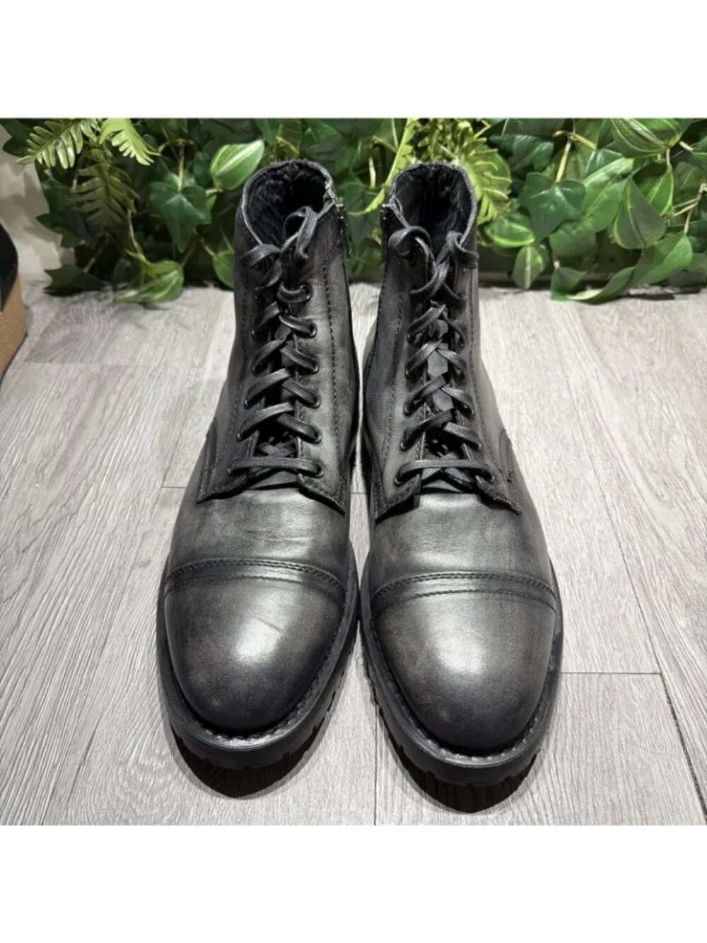 Thursday Boot Company Men’s Captain Distressed Black Lace Zip Up Boot US 11